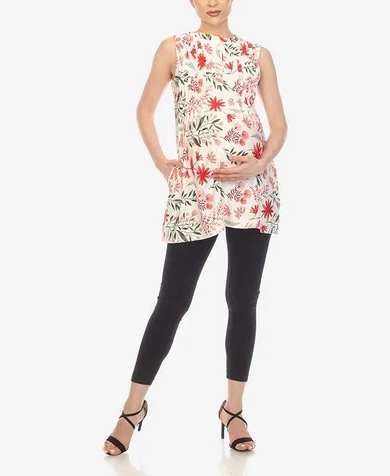 Women's Maternity Floral Sleeveless Tunic Top