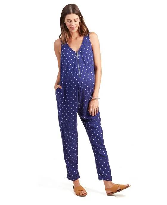 Women's Maternity Zip Front Jumpsuit