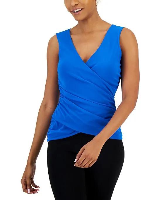 Women's Mesh Crossover Top, Created for Macy's