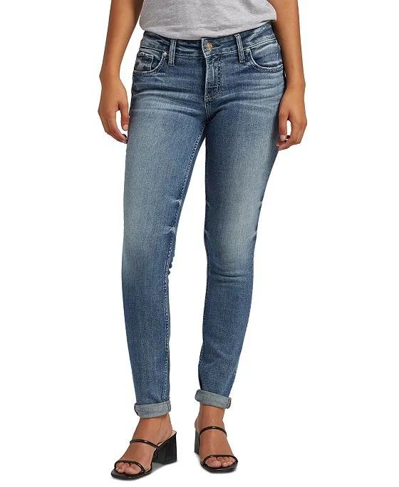 Women's Mid-Rise Slim-Leg Girlfriend Jeans