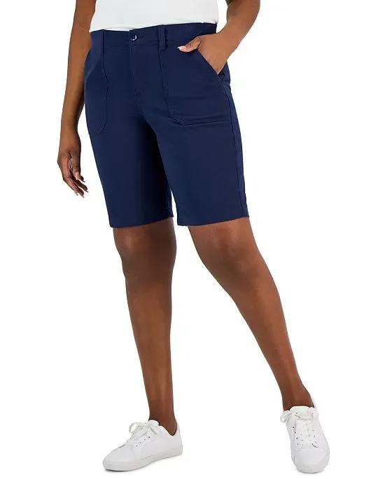 Women's Mid Rise Stretch-Waist Shorts, Created for Macy's