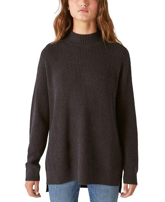 Women's Mock-Neck Tunic Sweater