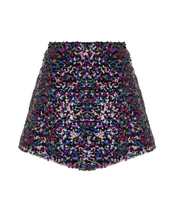 Women's Multicolor Sequined Skirt
