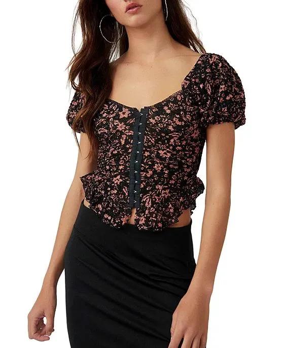 Women's Oh Baby Cropped Textured Top