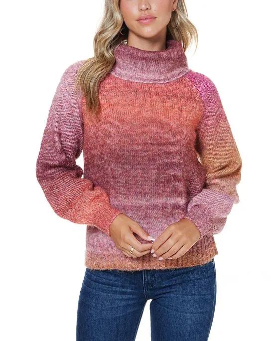 Women's Ombre Cowl Neck Sweater