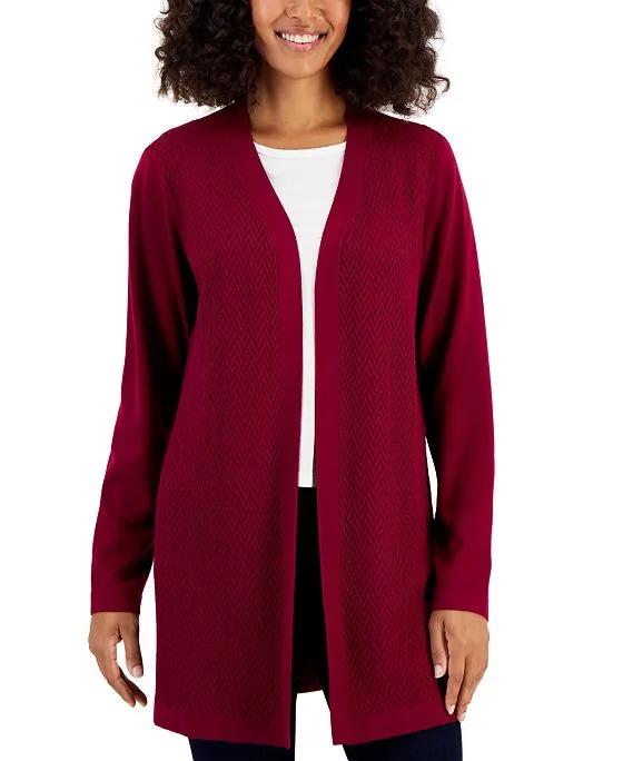Women's Open-Stitch Open-Front Cardigan, Created for Macy's 