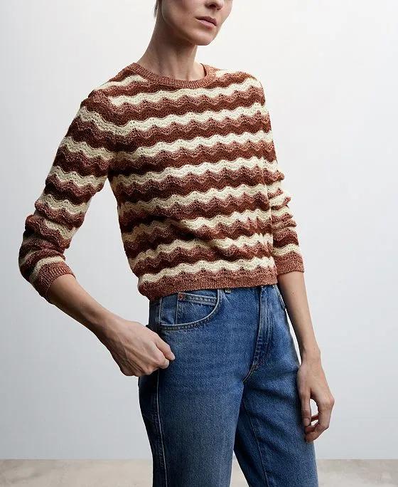 Women's Openwork Lurex Sweater