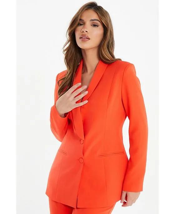 Women's Orange Tailored Blazer