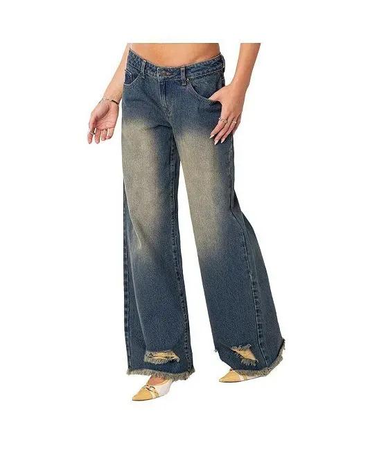 Women's Orbit Washed Low Rise Jeans