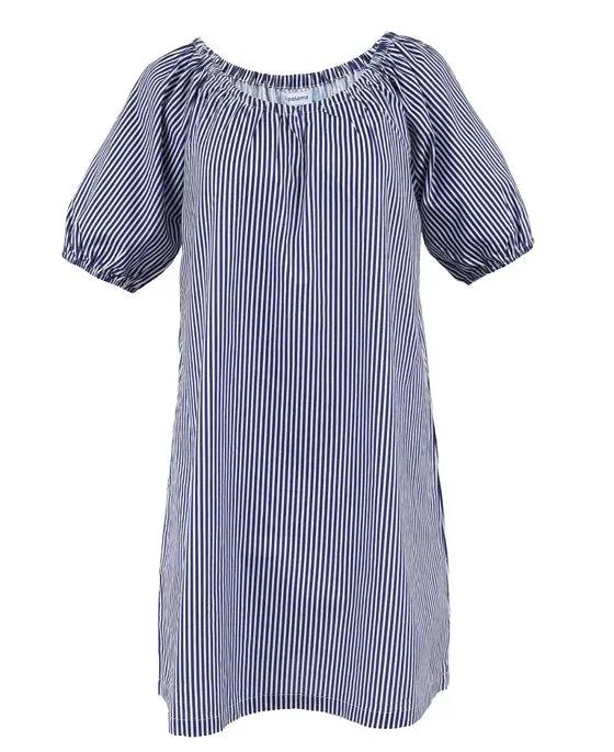 Women's Parker House Dress, Navy Stripe