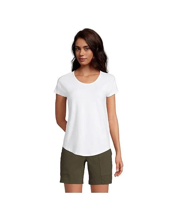 Women's Petite Short Sleeve Lightweight Uneck Tshirt