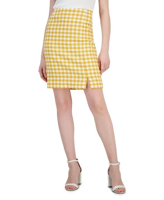 Women's Plaid Boucle Skirt 
