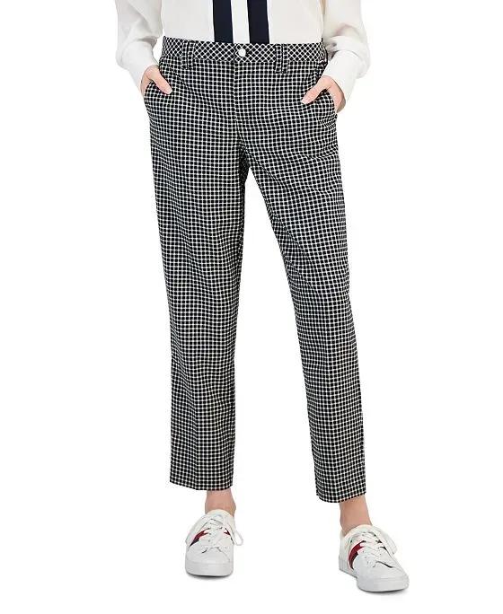 Women's Plaid Skinny-Fit Ankle Pants