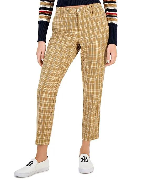 Women's Plaid Skinny-Fit Ankle Pants