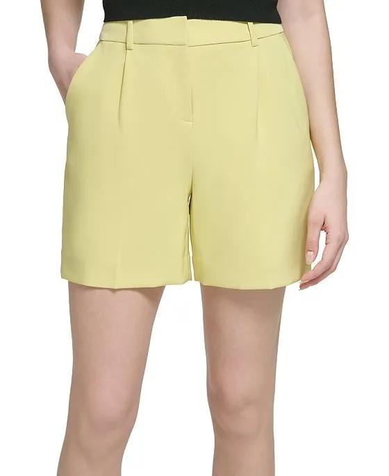 Women's Pleat-Front Suit Shorts