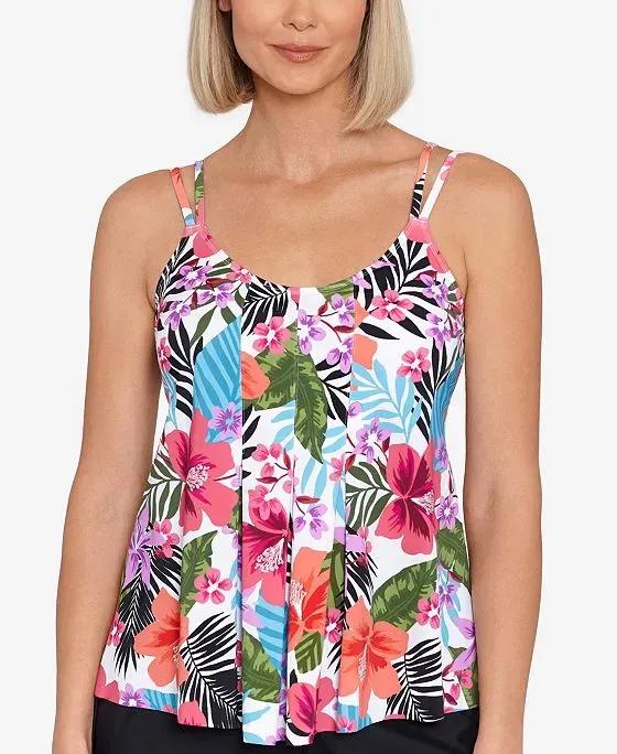 Women's Pleat-Front Tankini Top, Created For Macy's