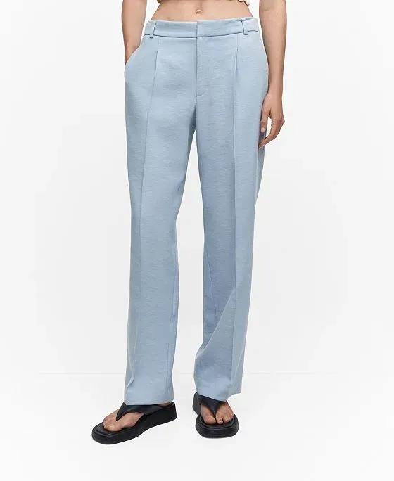 Women's Pleat Straight Trousers
