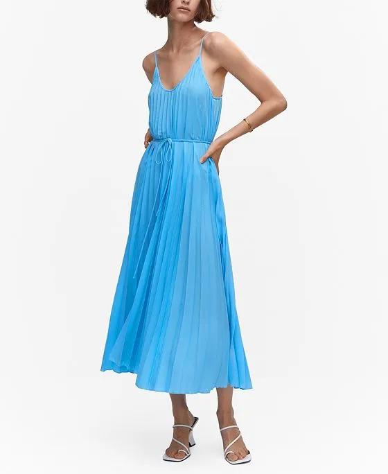 Women's Pleated Cord Dress