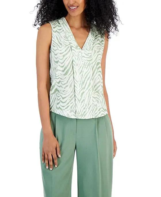 Women's Pleated-Front Sleeveless Top