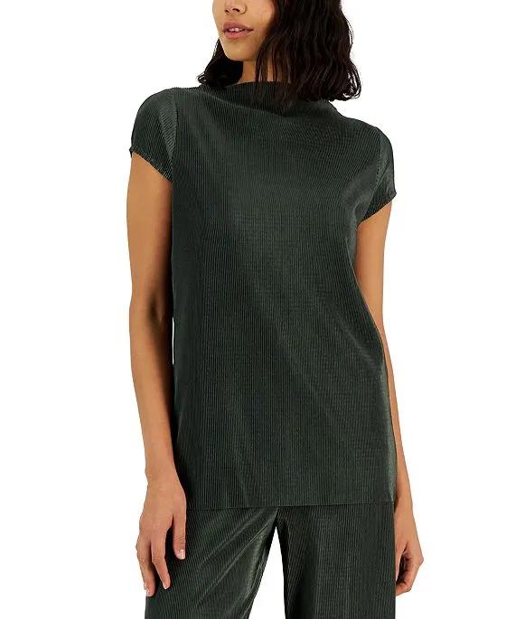 Women's Pleated Short-Sleeve Top, Created for Macy's