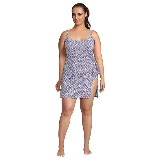 Women's Plus Size Chlorine Resistant Sweetheart Swim Dress One Piece Swimsuit Adjustable Straps