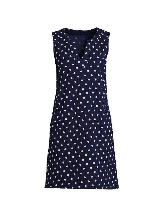 Women's Plus Size Cotton Jersey Sleeveless Swim Cover-up Dress Print