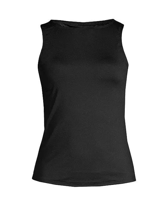 Women's Plus Size DD-Cup Chlorine Resistant High Neck UPF 50 Modest Tankini Swimsuit Top