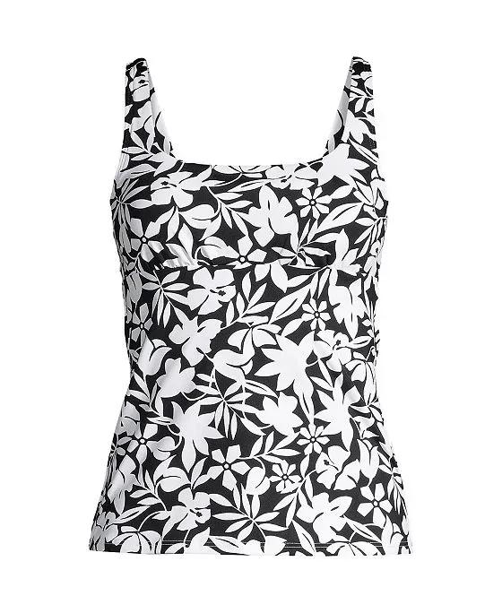 Women's Plus Size G-Cup Chlorine Resistant Square Neck Underwire Tankini Swimsuit Top