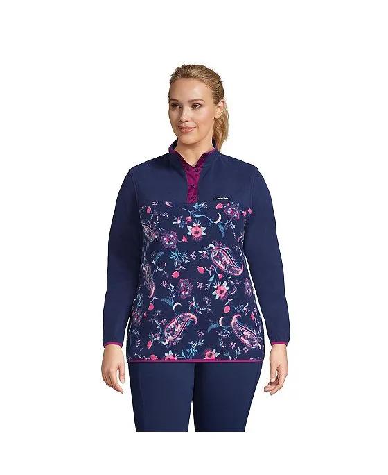 Women's Plus Size Heritage Fleece Snap Neck Pullover Jacket
