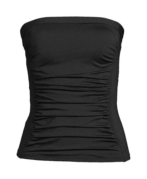 Women's Plus Size Long   Bandeau Tankini Swimsuit Top Removable Adjustable Straps