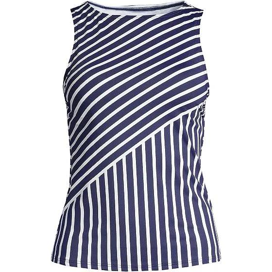 Women's Plus Size Long High Neck UPF 50 Modest Tankini Swimsuit Top