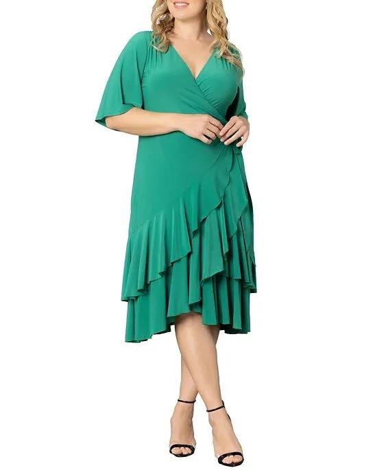 Women's Plus size Miranda Ruffle Wrap Dress