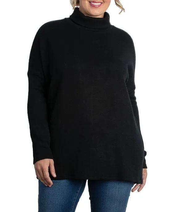Women's Plus Size Paris Turtleneck Tunic Sweater