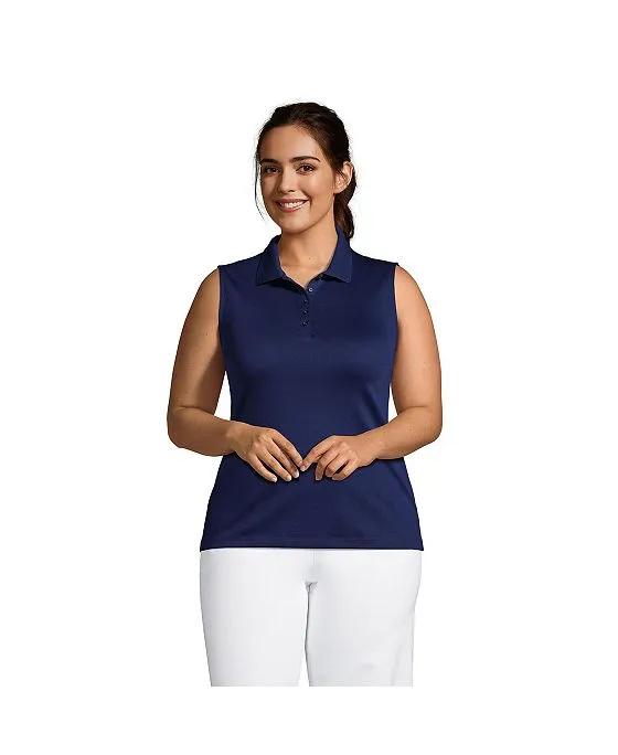 Women's Plus Size Sleeveless Supima Cotton Polo Shirt