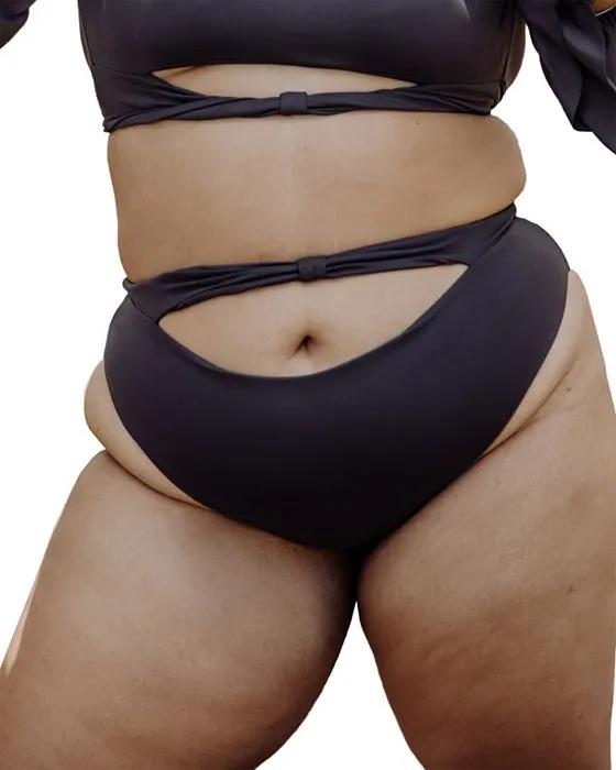 Women's Plus Size Ty cutout bikini bottom