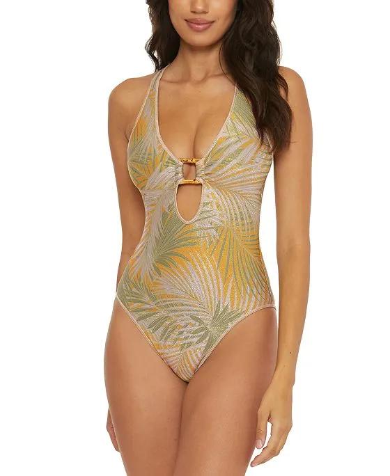 Women's Printed Bali Bamboo-Buckle One-Piece Swimsuit