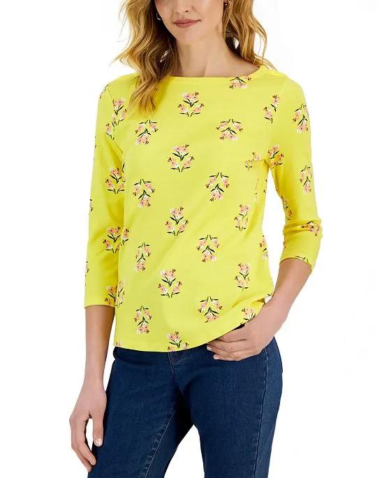Women's Printed Boat-Neck Top, Created for Macy's