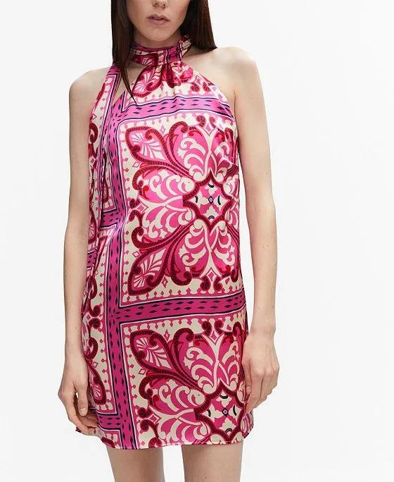 Women's Printed Halter Dress
