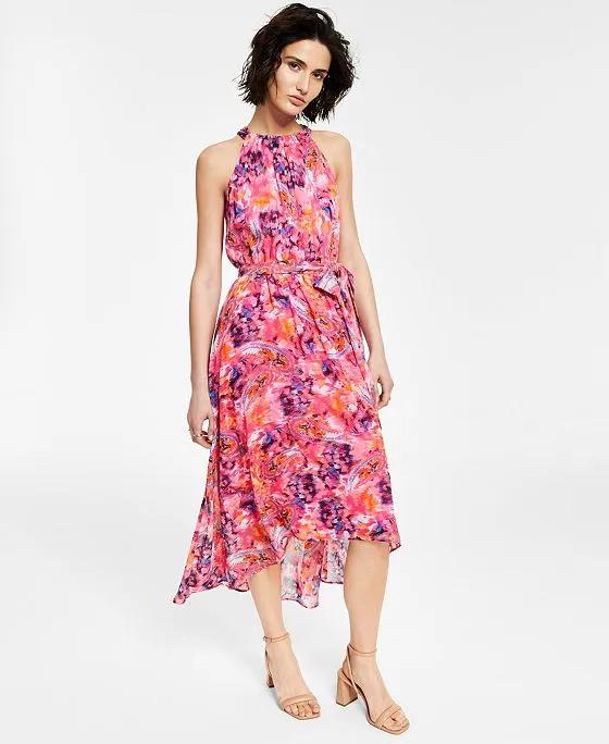 Women's Printed High-Low Midi Dress, Created for Macy's