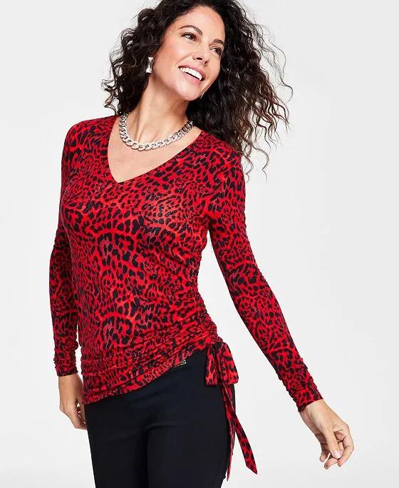 Women's Printed Side-Ruched Top, Created for Macy's