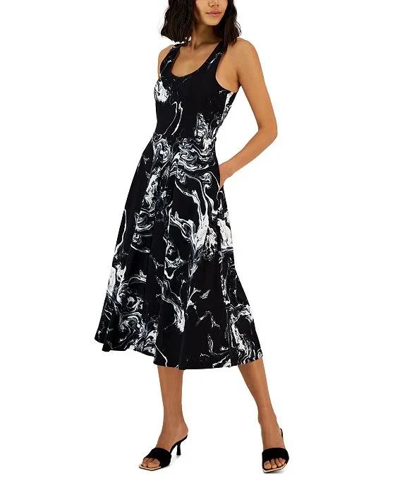 Women's Printed Sleeveless Midi Dress, Created for Macy's