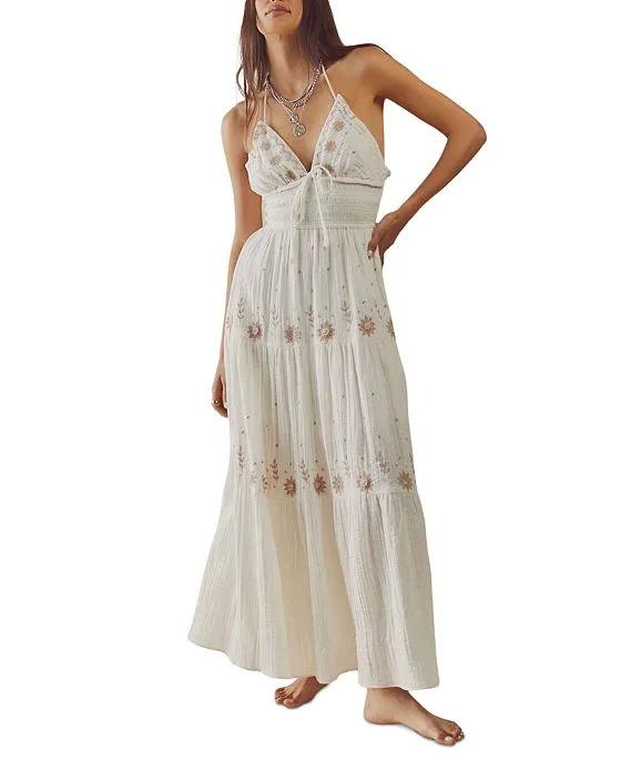 Women's Real Love Embroidered Maxi Dress