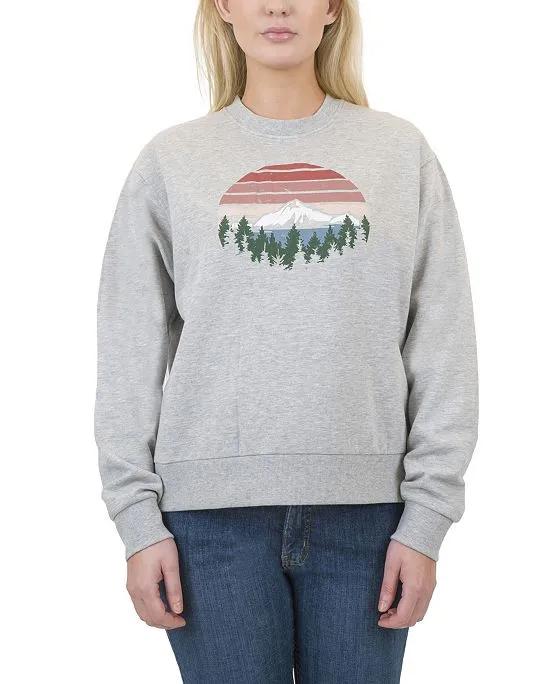 Women's Retro Lake Graphic Crewneck Sweatshirt