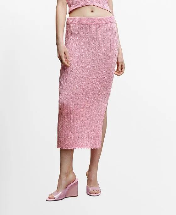 Women's Ribbed Midi Skirt