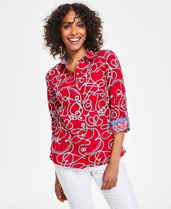 Women's Rope Roll-Tab Button-Up Shirt