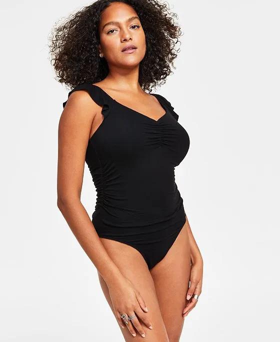 Women's Ruched Flutter-Sleeve Bodysuit, Created for Macy's