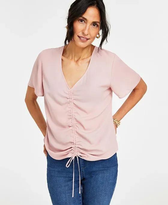 Women's Ruched-Front Short-Sleeve Top, Created for Macy's