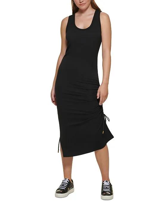 Women's Ruched-Side Midi Dress