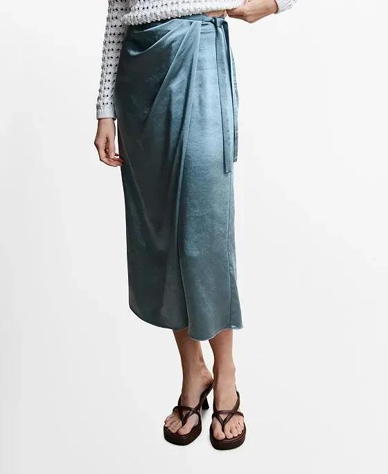 Women's Satin Wrap Skirt