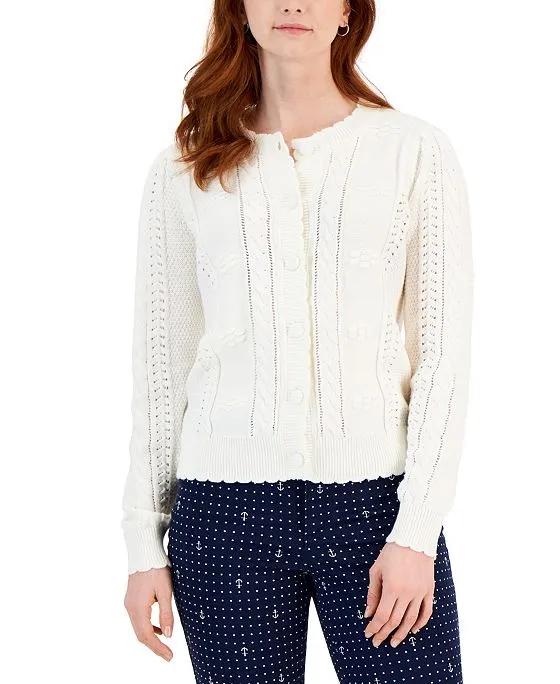 Women's Scalloped Edge Knit Cardigan, Created for Macy's